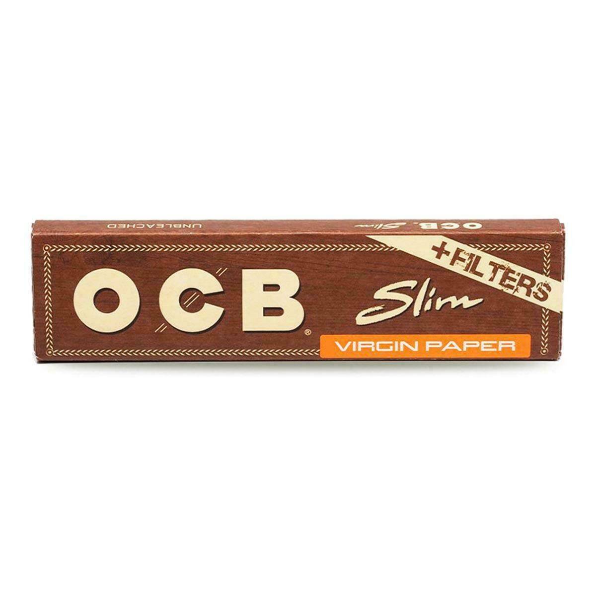 Bibułki OCB Virgin Brown Slim + Tips
