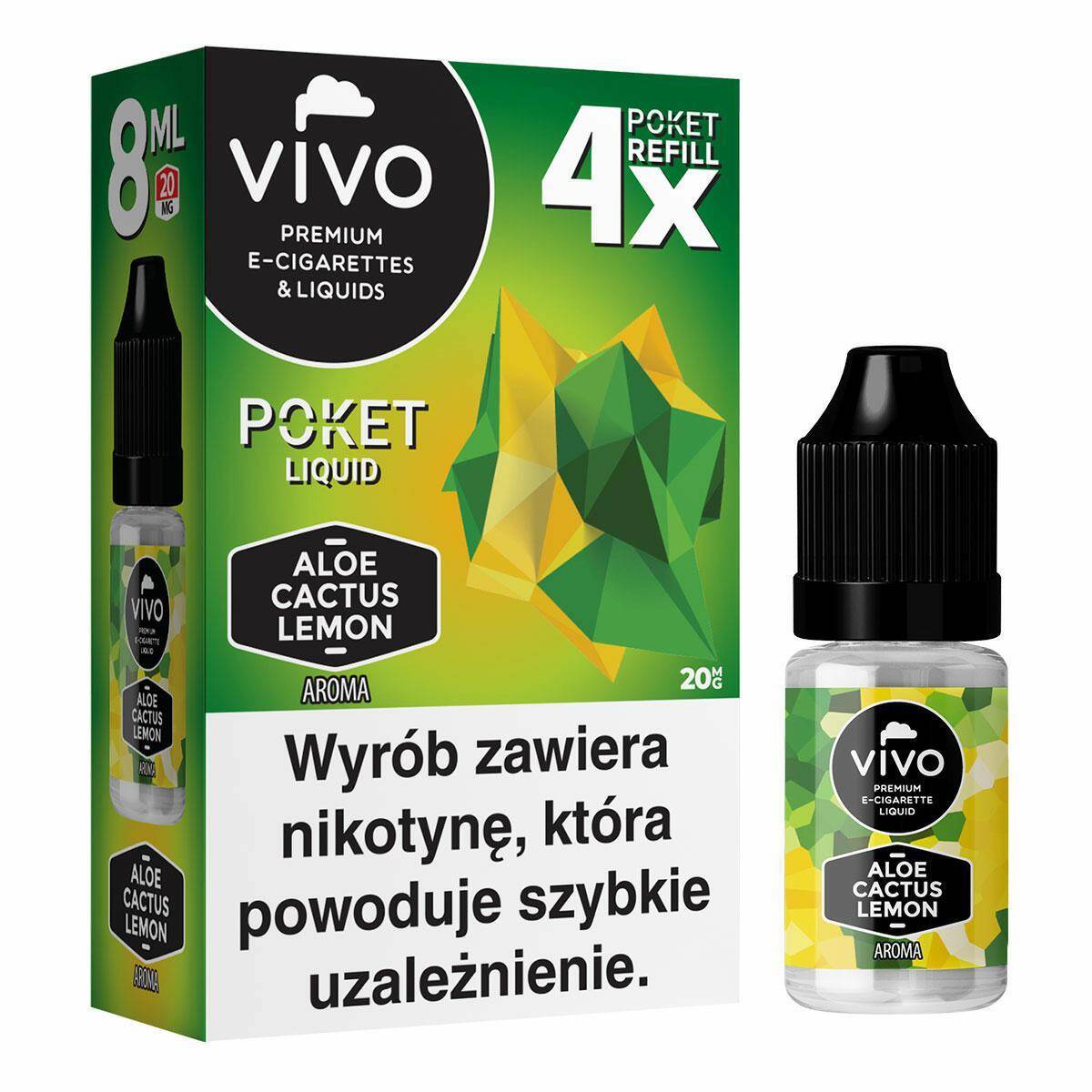E-liquid VIVO POKET- Aloe Cactus Lemon x4/20mg/8ml