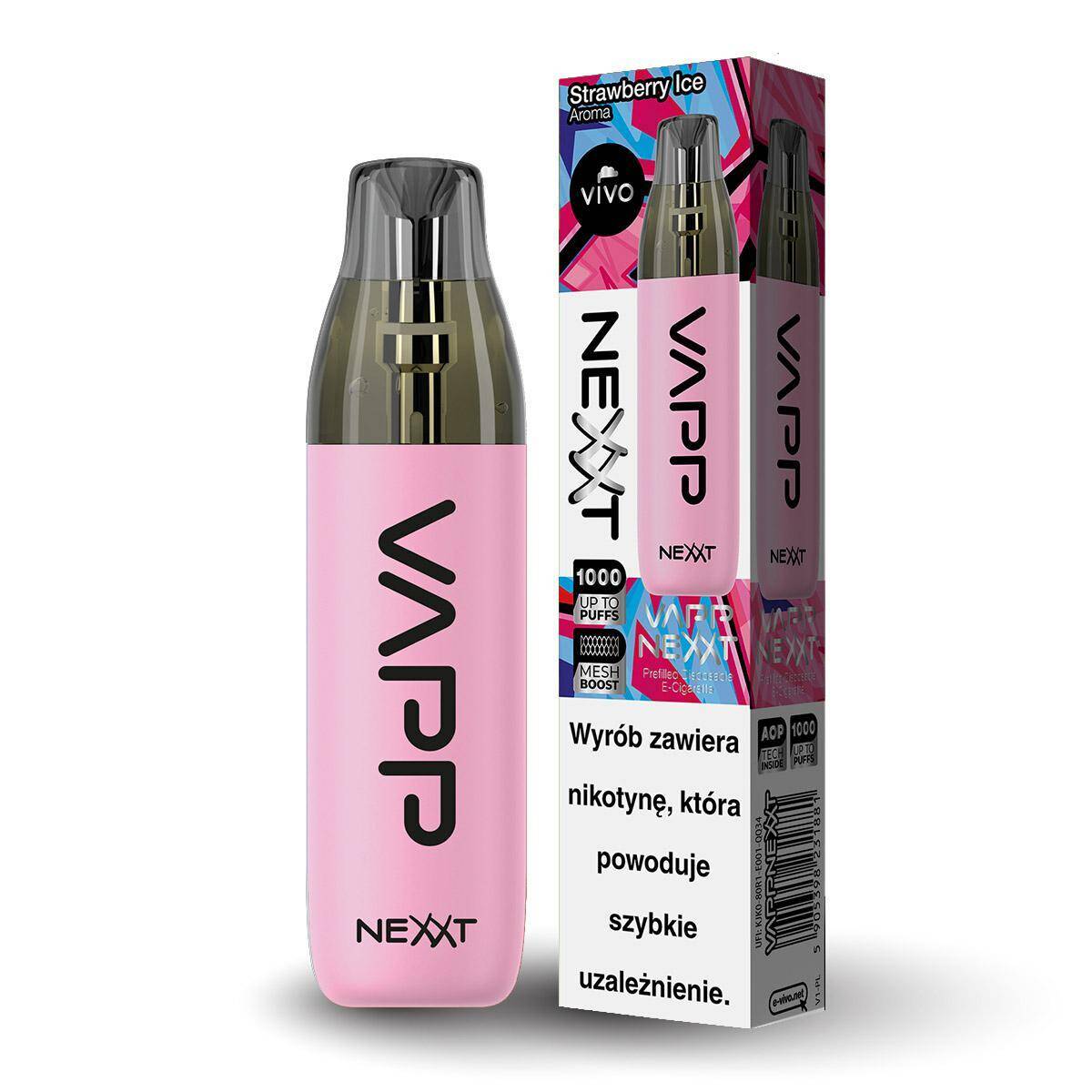 B25-E-papieros VIVO Nexxt - Strawberry Ice 20mg