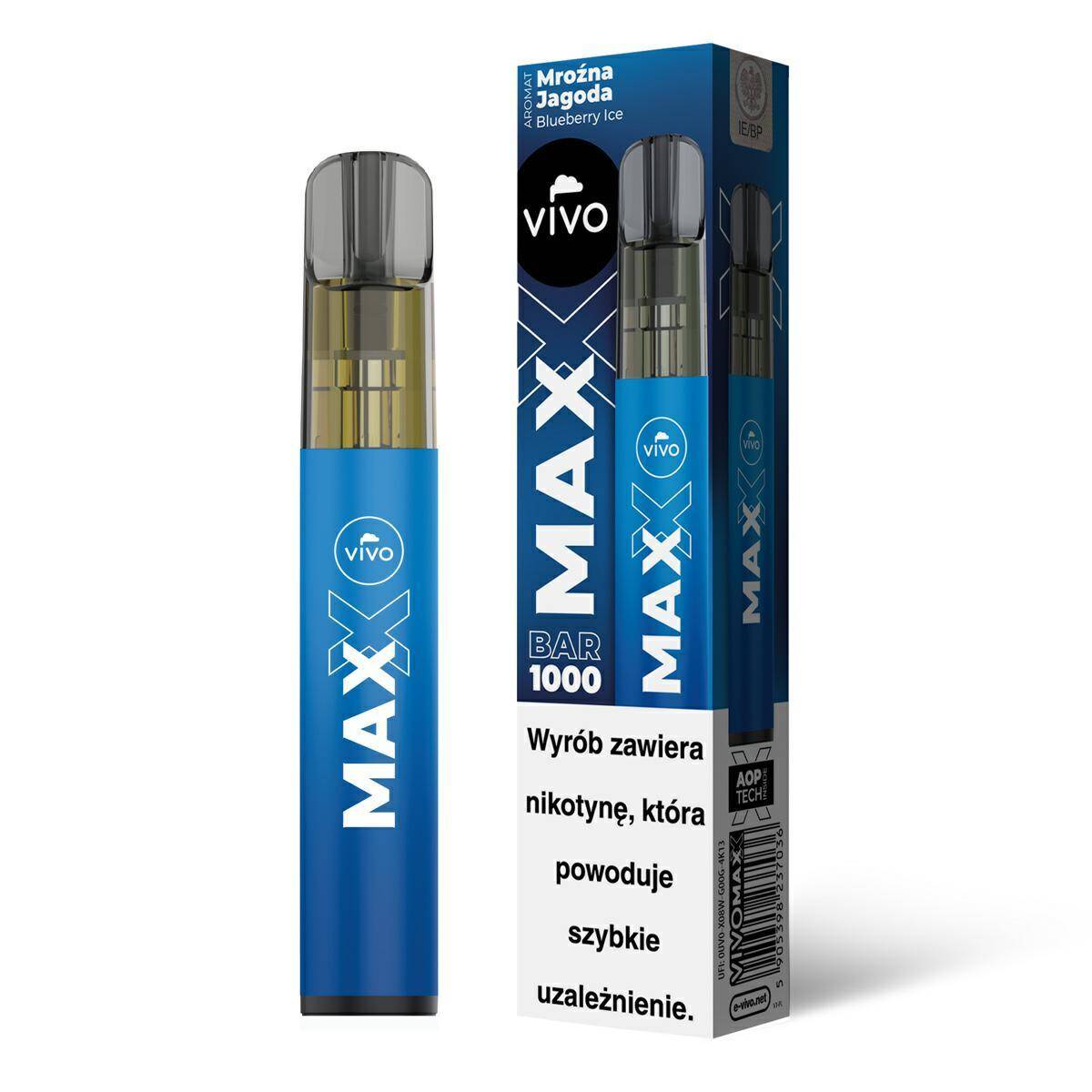 Disposable e-cigarette VIVO MAXX - Blueberry Ice 20mg
