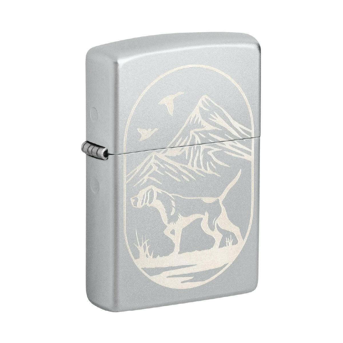 ZIPPO - HUNTING DOG SATIN CHROME