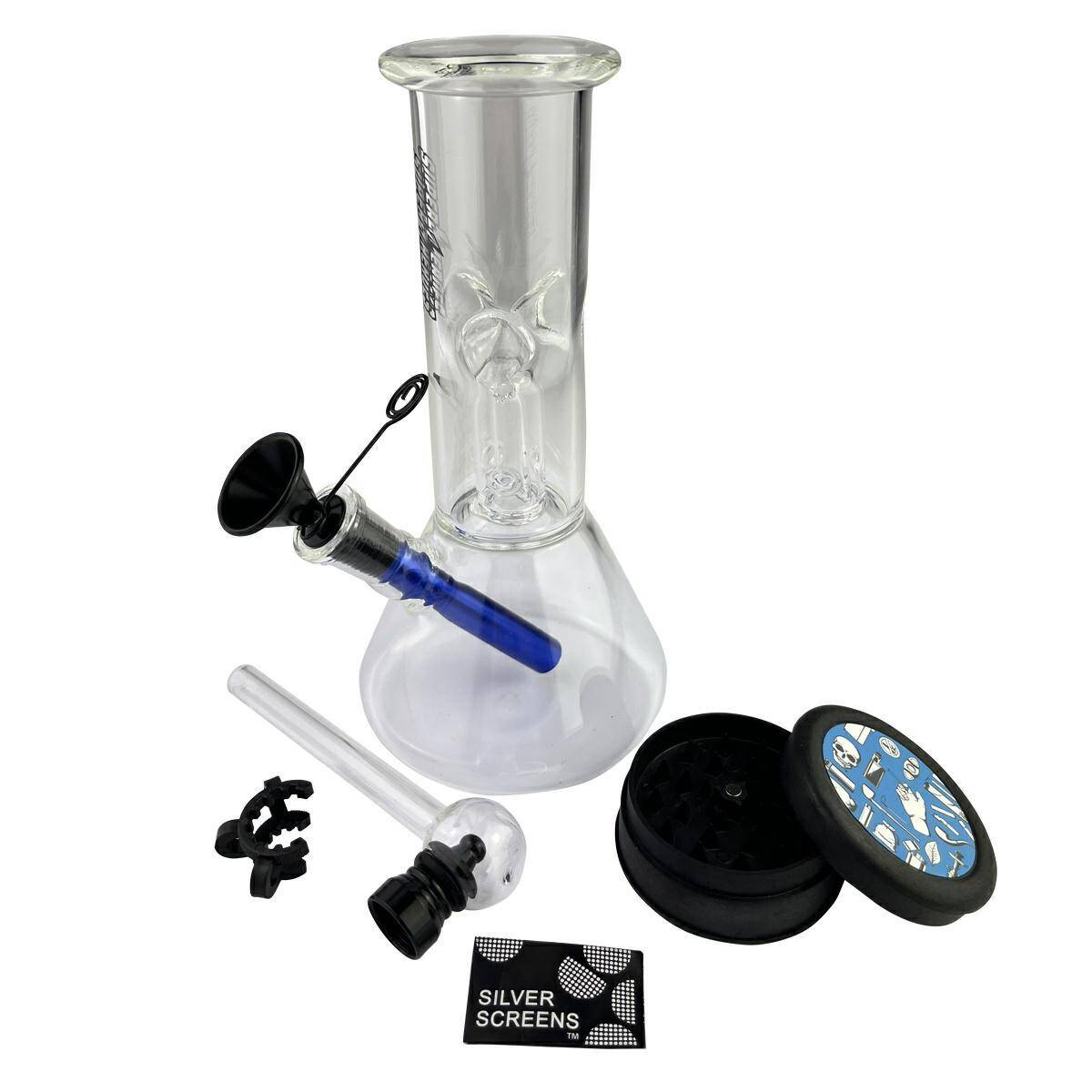 Super Heroes set bongo pipe Transparent, grinder, pipe