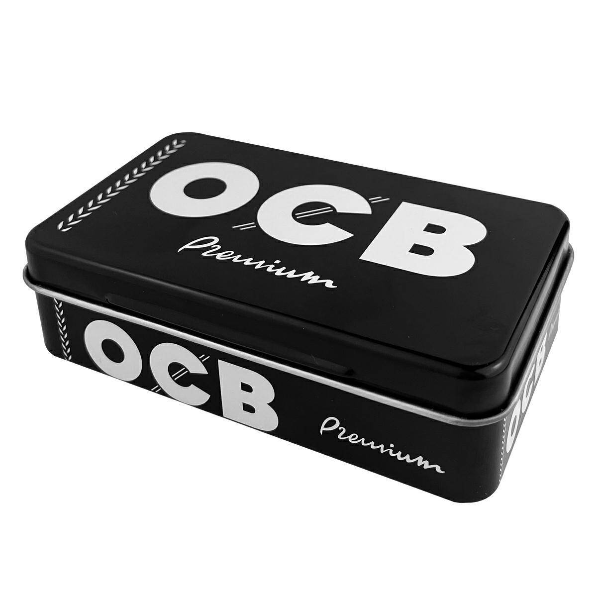 OCB metal tobacco container with wooden insert