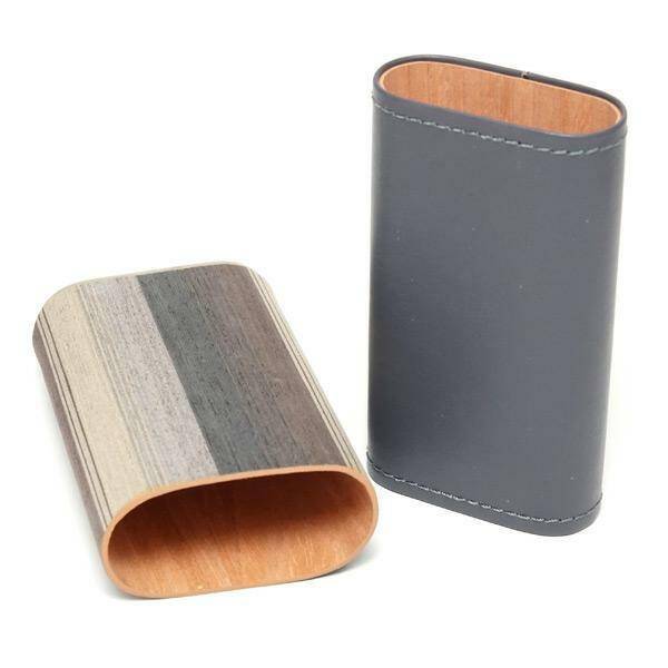 SMO- Cases for 3 cigars Leather/Wood