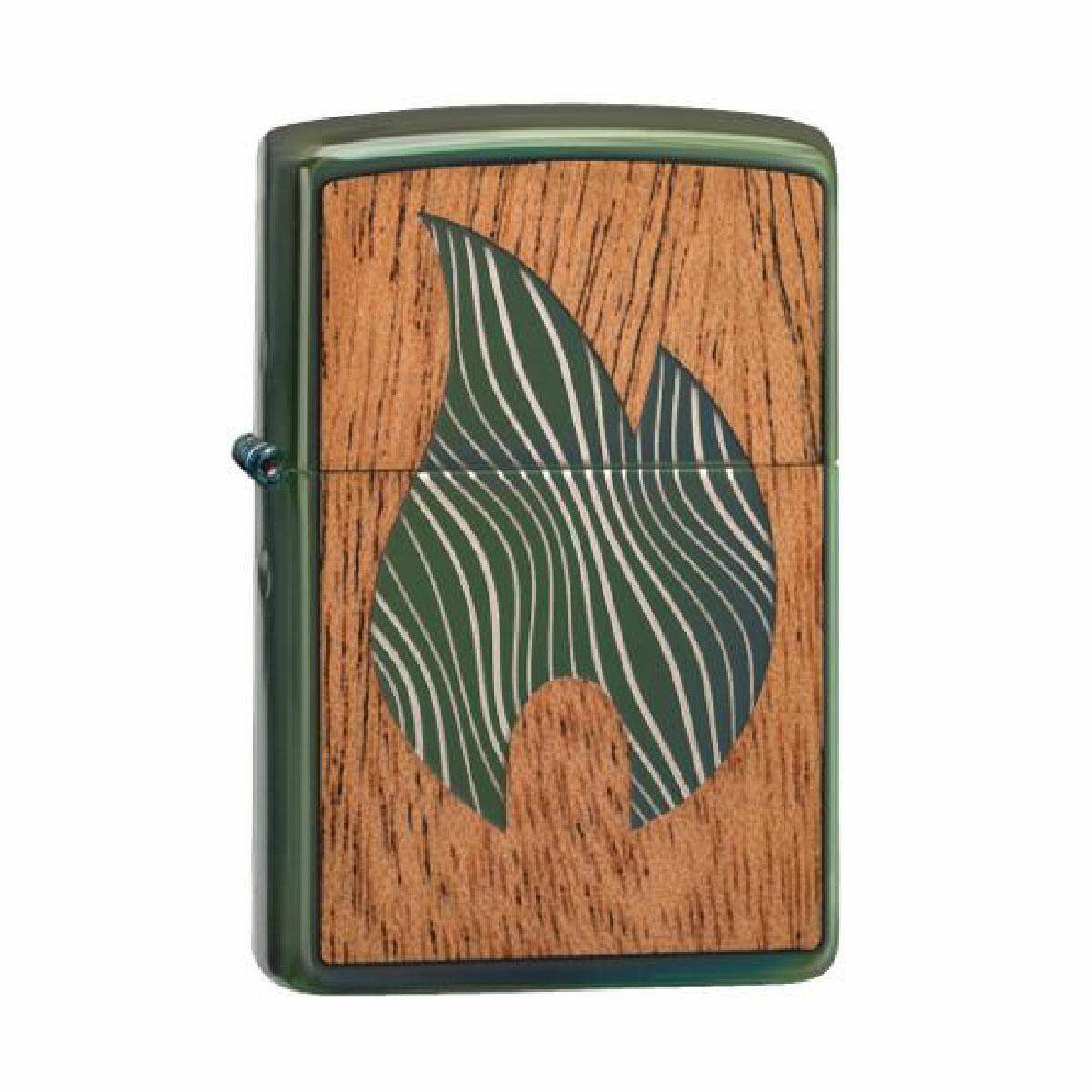 ZIPPO - WOODCHUCK FLAME EMBLEM GREEN