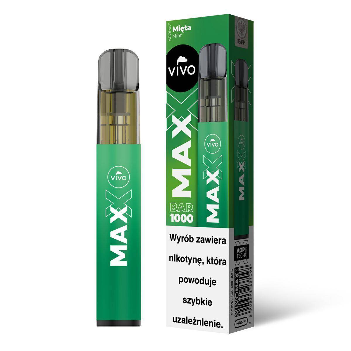 Disposable e-cigarette VIVO MAXX - Mint 20mg