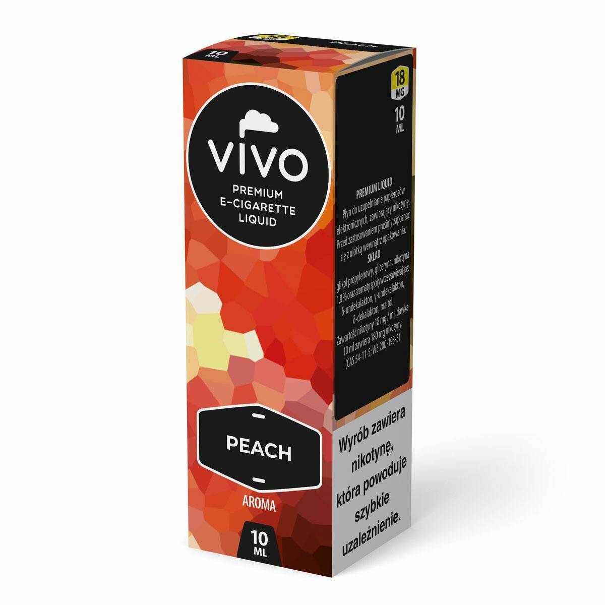 B25-E-liquid VIVO - Peach Aroma 18mg (10ml)