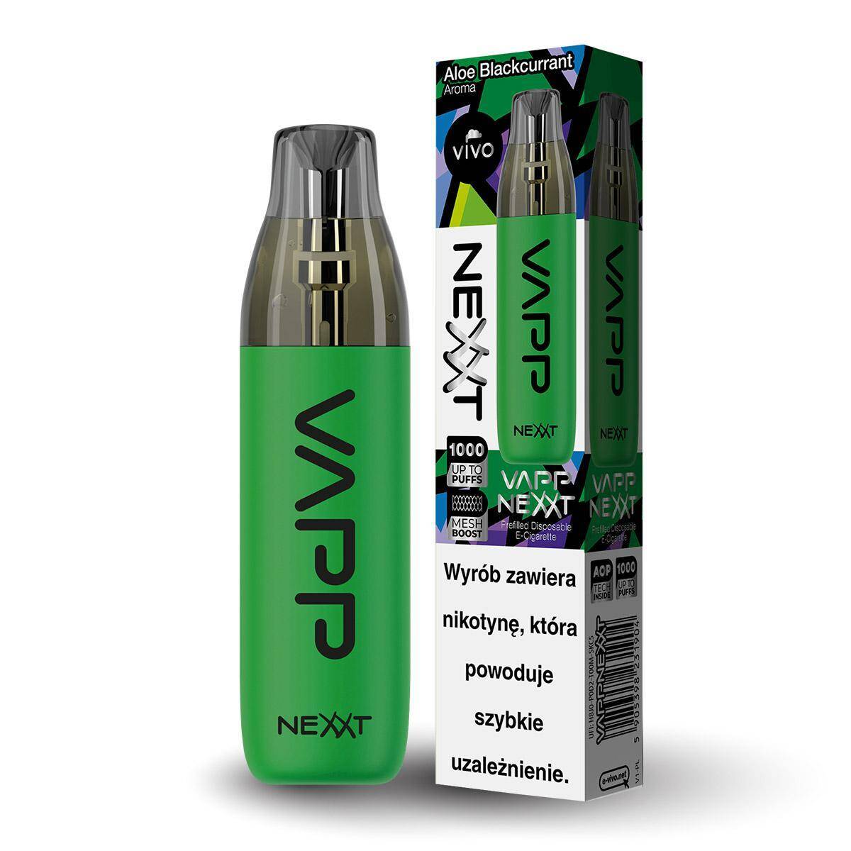 B25-E-papieros VIVO Nexxt - Aloe Blackcurrant 20mg