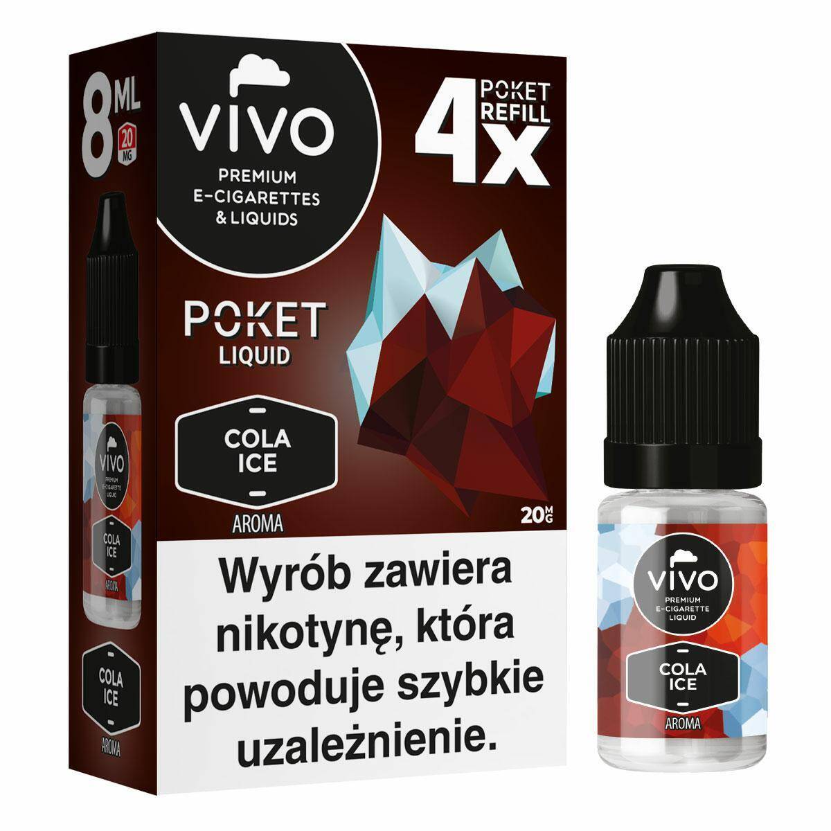 E-liquid VIVO POKET- Cola Ice x4/20mg/8ml