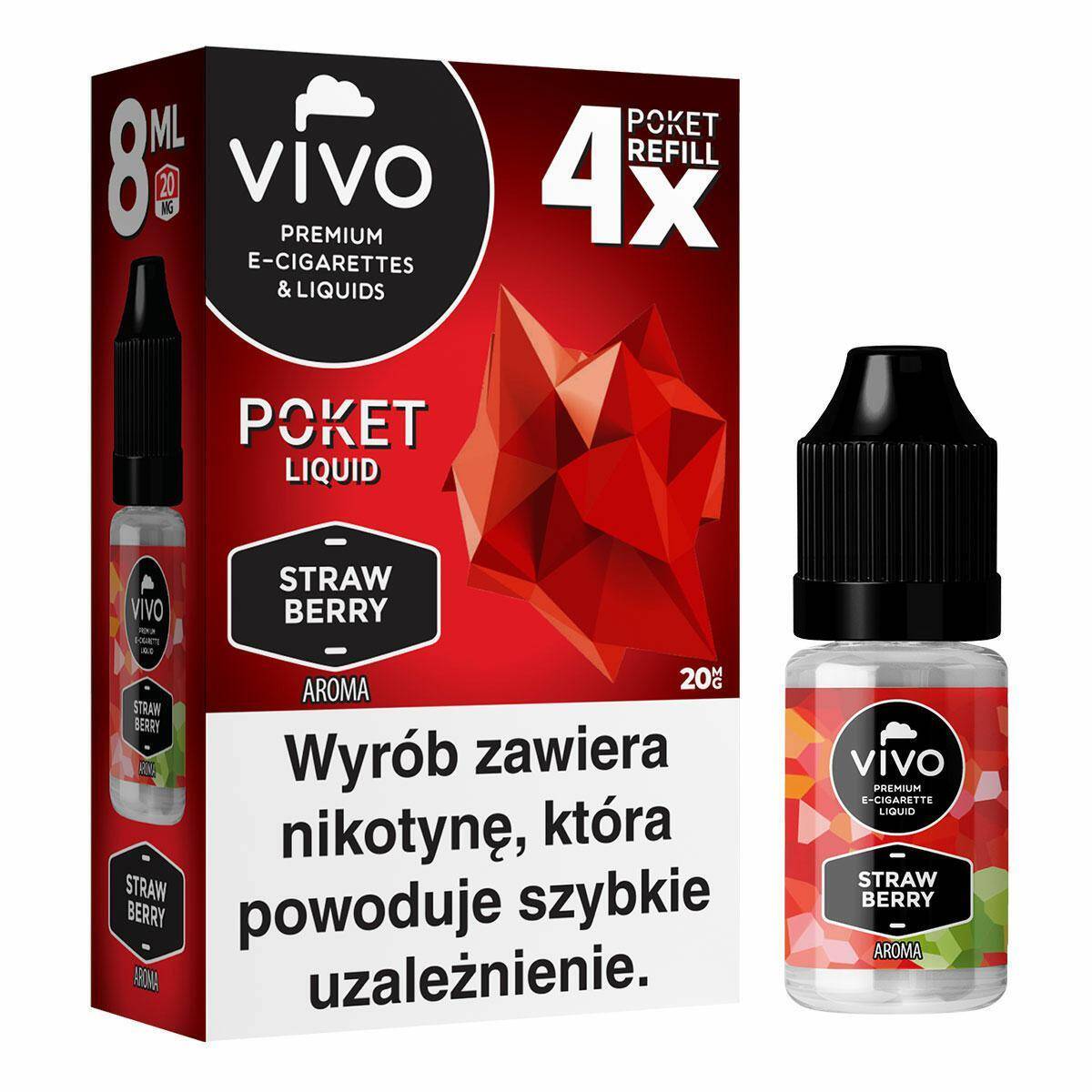 E-liquid VIVO POKET- Strawberry x4/20mg/8ml