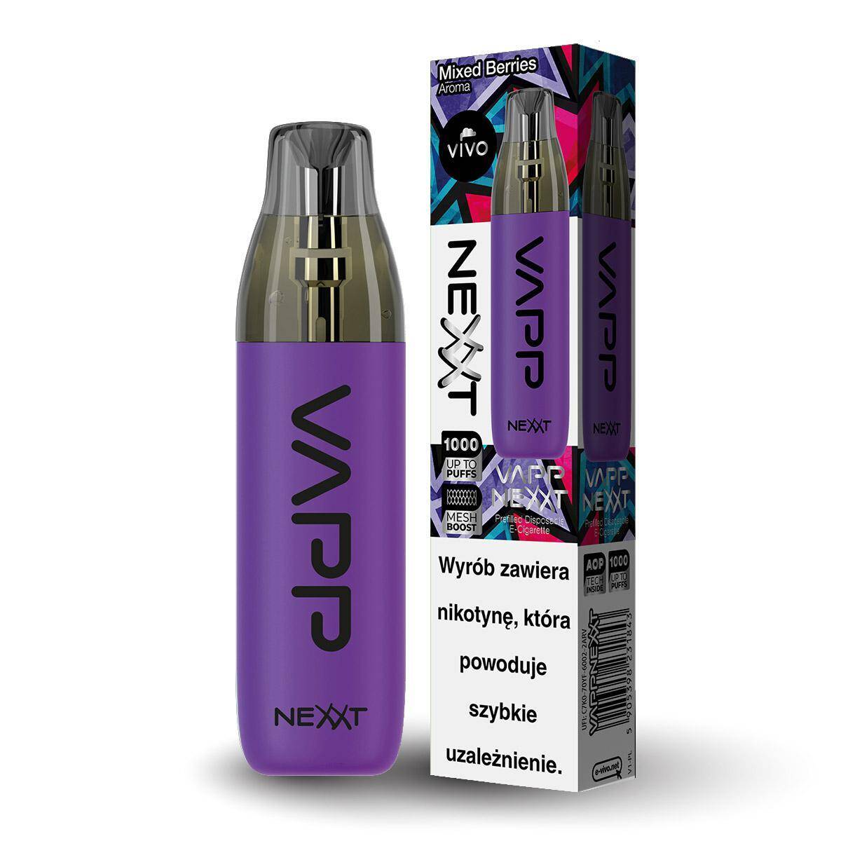 Disposable e-cigarette VIVO Nexxt - Mixed Berries 20mg