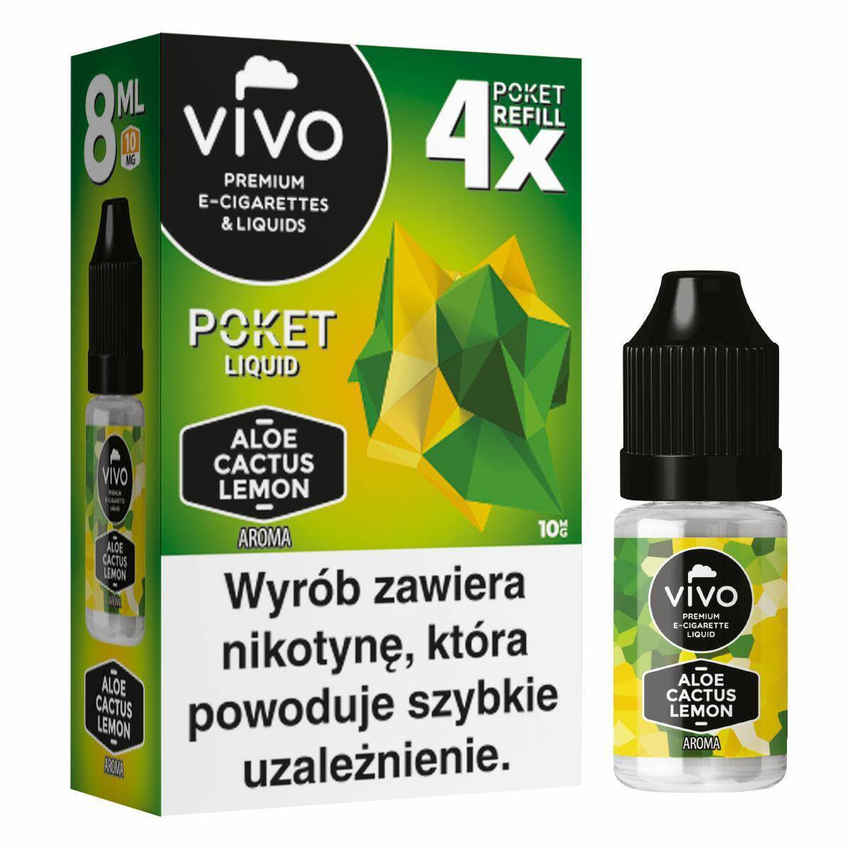 E-liquid VIVO POKET- Aloe Cactus Lemon x4/10mg/8ml