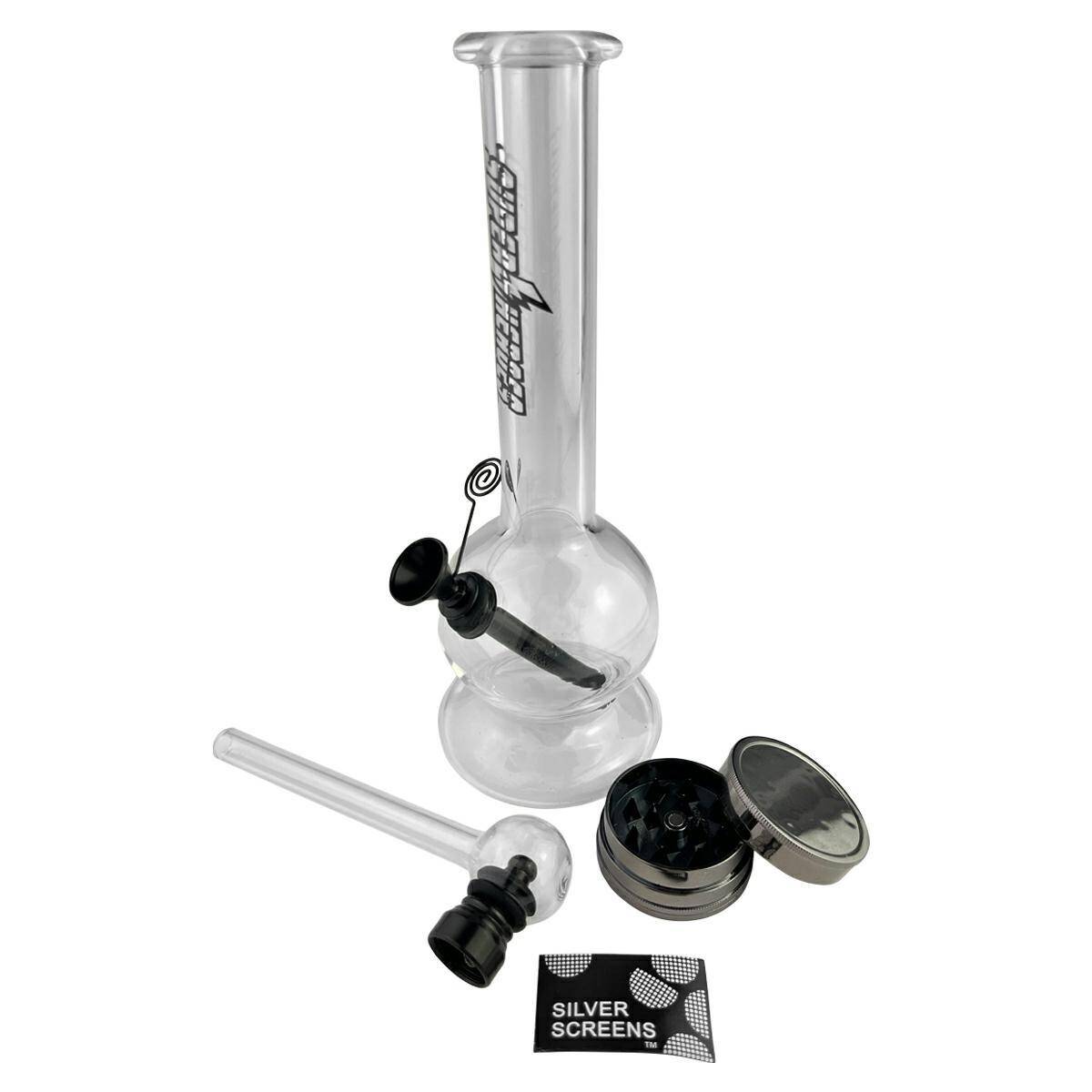 Super Heroes set bongo pipe Transparent, grinder, pipe
