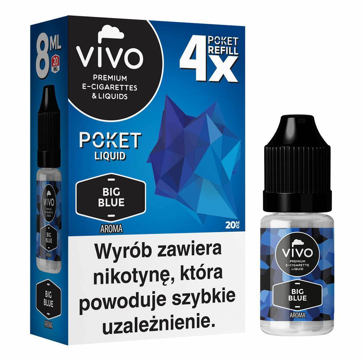 B25-E-liquid VIVO POKET - Big Blue x4 20mg (8ml)