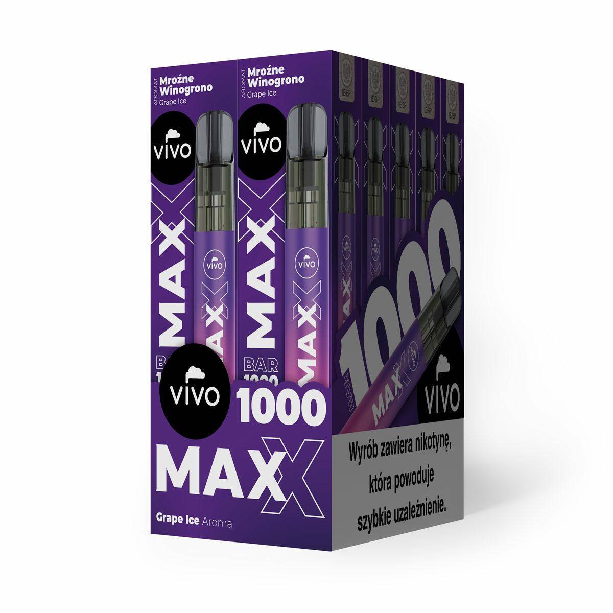 E-papieros VIVO MAXX - Grape Ice 20mg (Zdjęcie 3)