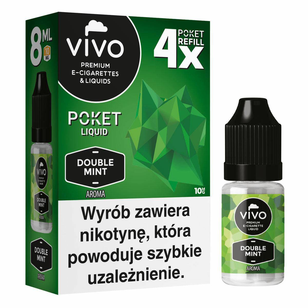 B25-E-liq. VIVO POKET-Dbl. Mint x4 10mg