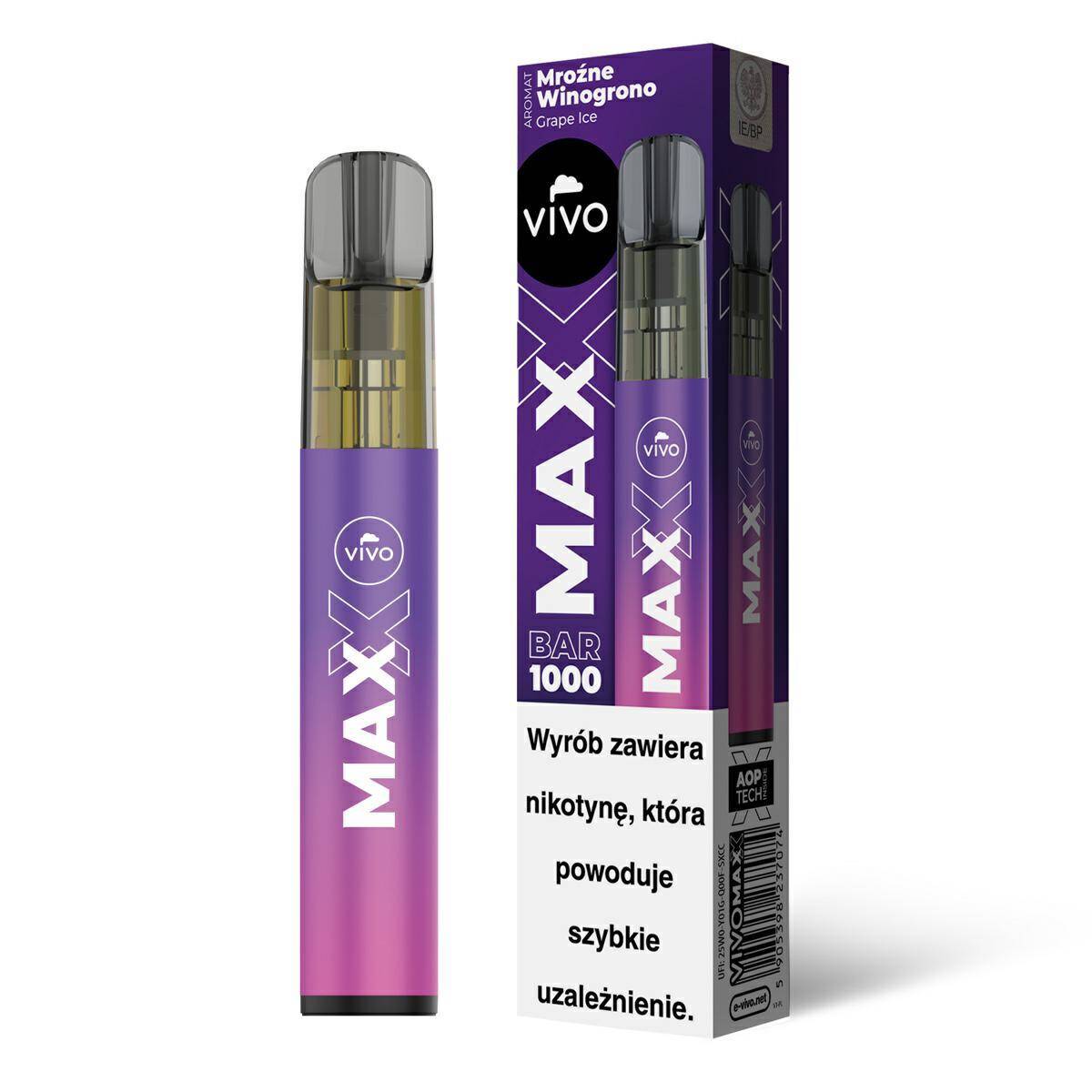 Disposable e-cigarette  VIVO MAXX - Grape Ice 20mg