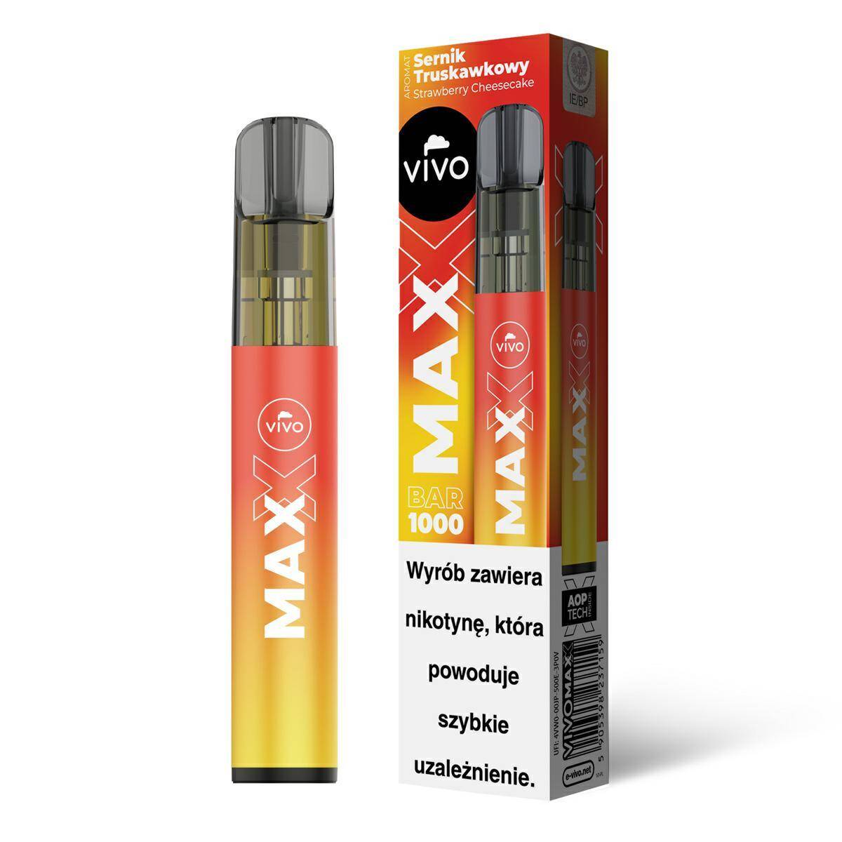 Disposable e-cigarette VIVO MAXX - Strawberry cheesecake 20mg