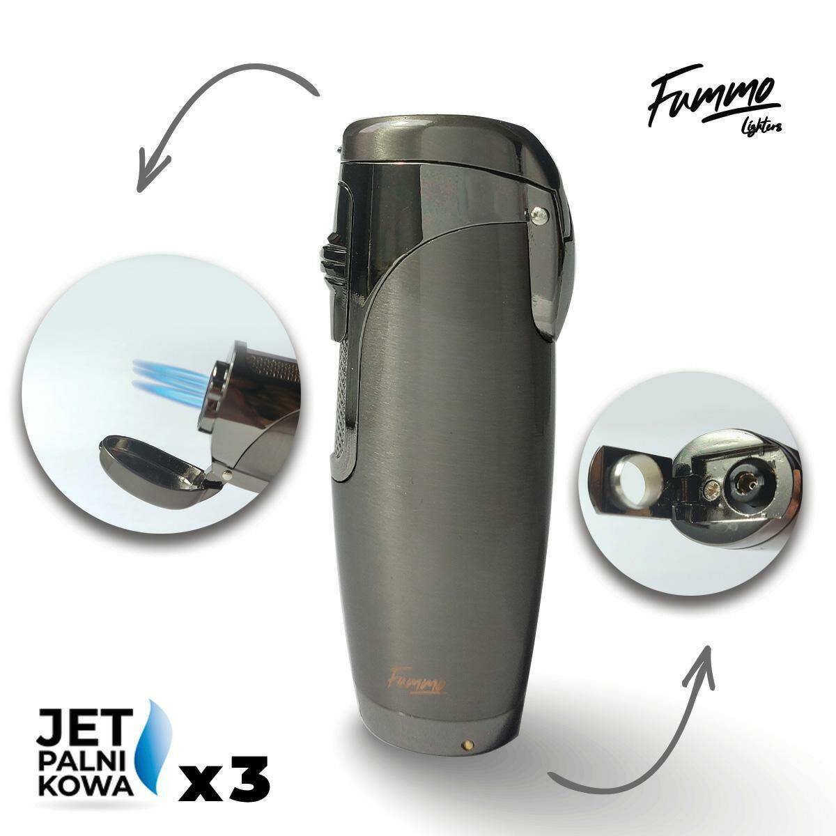 Lighter - Fummo Cleve (3 Jet/Grey)