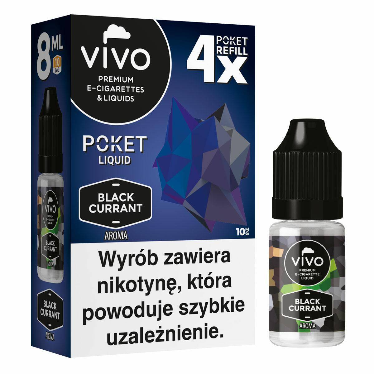 E-liquids VIVO POKET- Black Currant x4/10mg/8ml