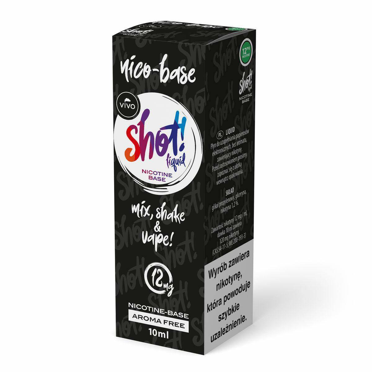 E-liquid VIVO Shot - NicoBase 12mg (10ml)